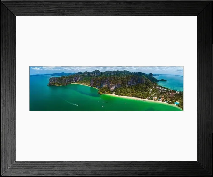 Framed Print : Aerial view of Railay and Phra nang Cave Beach in Krabi, Thailand Framed Print : Aerial view of Railay and Phra nang Cave Beach in Krabi, Thailand