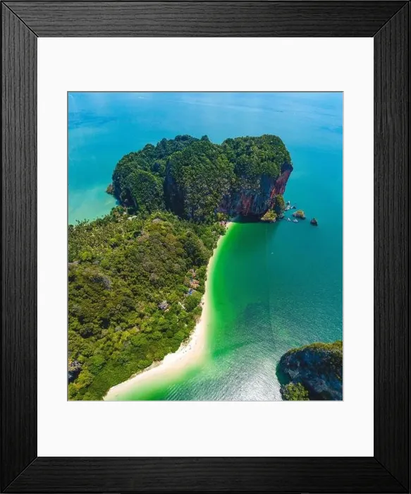 Framed Print : Aerial view of Railay and Phra nang Cave Beach in Krabi, Thailand Framed Print : Aerial view of Railay and Phra nang Cave Beach in Krabi, Thailand