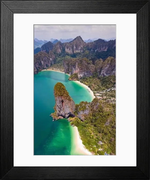 Framed Print : Aerial view of Railay and Phra nang Cave Beach in Krabi, Thailand Framed Print : Aerial view of Railay and Phra nang Cave Beach in Krabi, Thailand