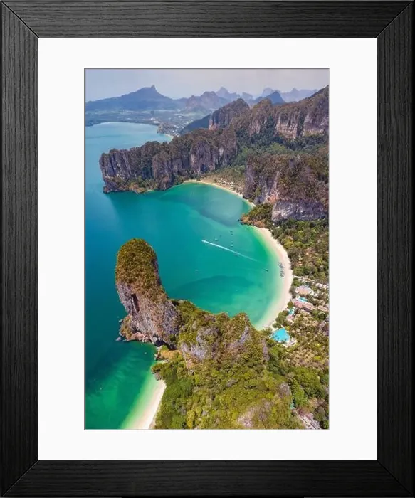 Framed Print : Aerial view of Railay and Phra nang Cave Beach in Krabi, Thailand Framed Print : Aerial view of Railay and Phra nang Cave Beach in Krabi, Thailand