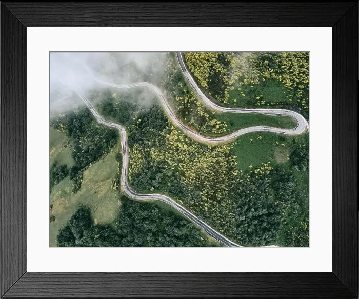 Framed Print : image taken with a drone of a long narrow Framed Print : image taken with a drone of a long narrow
