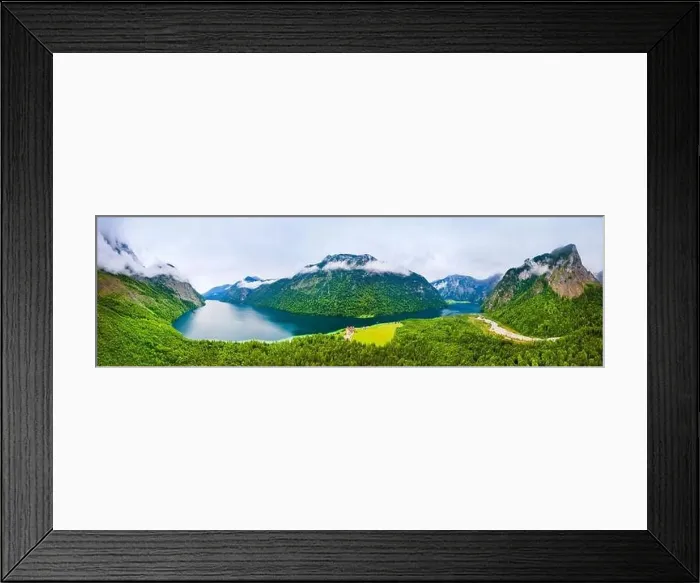 Framed Print : The Konigssee aerial panoramic view Framed Print : The Konigssee aerial panoramic view
