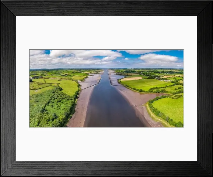 Framed Print : Aerial view of the river Moy at Ballina in County Mayo - Republic of Ireland Framed Print : Aerial view of the river Moy at Ballina in County Mayo - Republic of Ireland