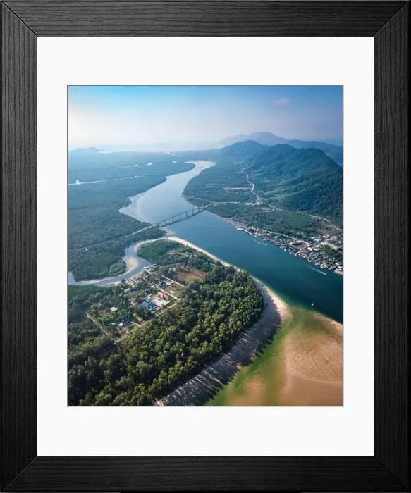 Framed Print : Aerial view of the Siri Lanta Bridge in koh Lanta, Krabi, Thailand Framed Print : Aerial view of the Siri Lanta Bridge in koh Lanta, Krabi, Thailand
