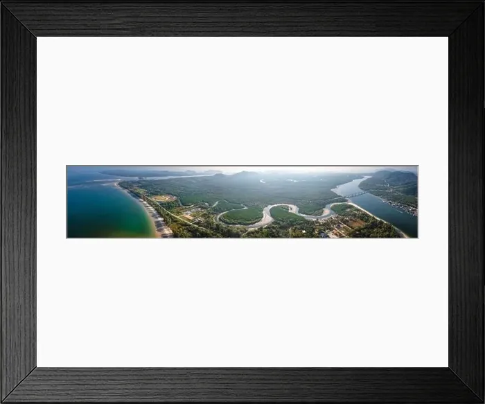 Framed Print : Aerial view of the Siri Lanta Bridge in koh Lanta, Krabi, Thailand