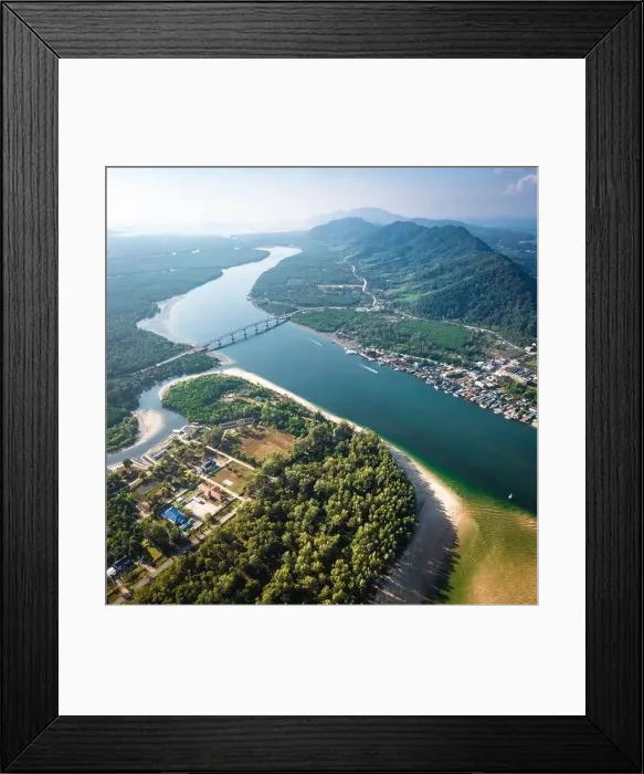 Framed Print : Aerial view of the Siri Lanta Bridge in koh Lanta, Krabi, Thailand Framed Print : Aerial view of the Siri Lanta Bridge in koh Lanta, Krabi, Thailand