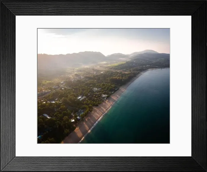 Framed Print : Aerial view of Long Beach at sunset, in Koh Lanta, Krabi, Thailand Framed Print : Aerial view of Long Beach at sunset, in Koh Lanta, Krabi, Thailand
