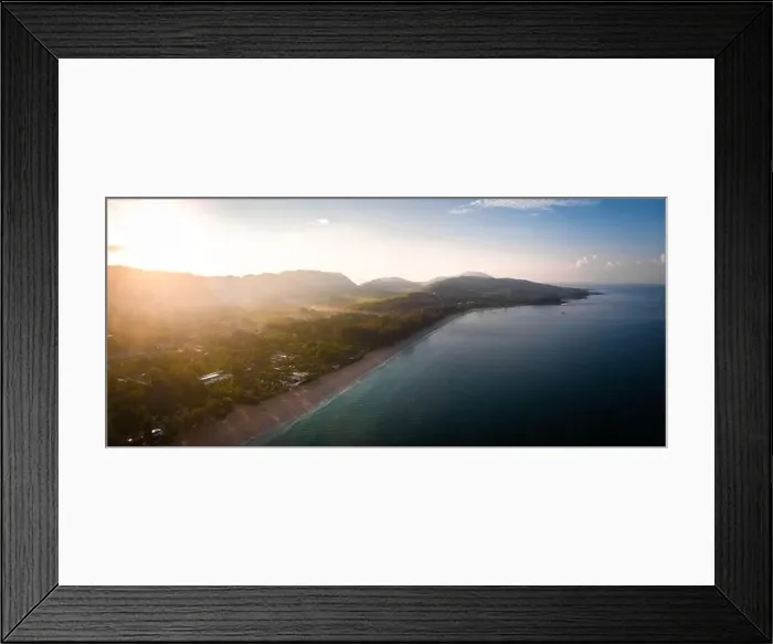 Framed Print : Aerial view of Long Beach at sunset, in Koh Lanta, Krabi, Thailand Framed Print : Aerial view of Long Beach at sunset, in Koh Lanta, Krabi, Thailand