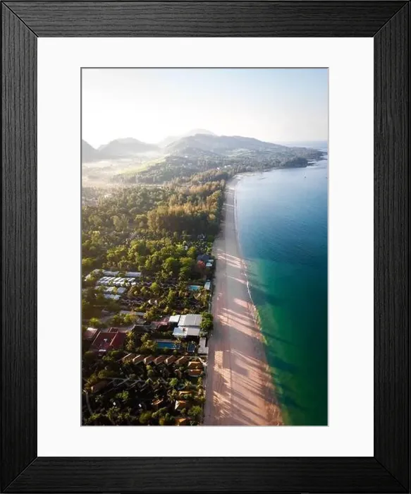 Framed Print : Aerial view of Long Beach at sunset, in Koh Lanta, Krabi, Thailand Framed Print : Aerial view of Long Beach at sunset, in Koh Lanta, Krabi, Thailand
