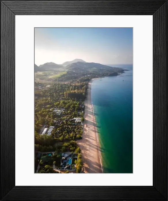 Framed Print : Aerial view of Long Beach at sunset, in Koh Lanta, Krabi, Thailand Framed Print : Aerial view of Long Beach at sunset, in Koh Lanta, Krabi, Thailand