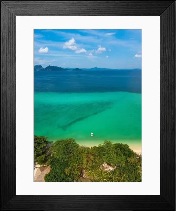Framed Print : Aerial view of Koh Kradan island in Trang, Thailand Framed Print : Aerial view of Koh Kradan island in Trang, Thailand