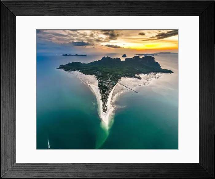Framed Print : Aerial view of koh Mook or koh Muk island, in Trang, Thailand Framed Print : Aerial view of koh Mook or koh Muk island, in Trang, Thailand