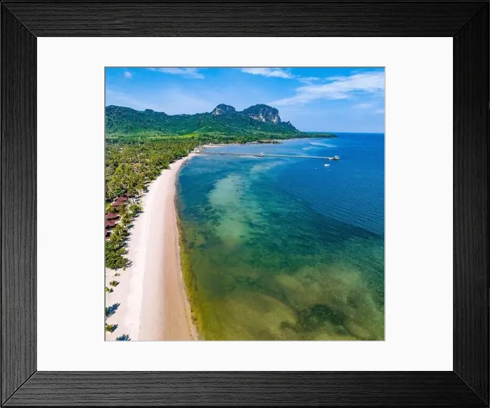 Framed Print : Aerial view of koh Mook or koh Muk island, in Trang, Thailand Framed Print : Aerial view of koh Mook or koh Muk island, in Trang, Thailand