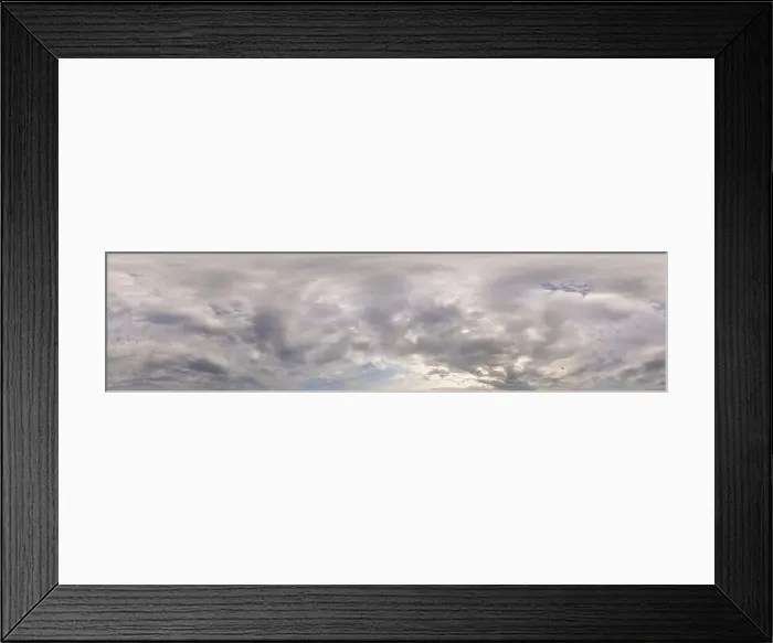 Framed Print : Overcast sky panorama on rainy day with Nimbostratus clouds in seamless spherical equirectangular format Framed Print : Overcast sky panorama on rainy day with Nimbostratus clouds in seamless spherical equirectangular format