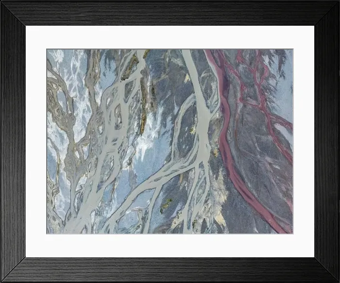 Framed Print : Aerial view of rivers and creeks flowing to Embalse de Yeso in Cajon del Maipo near Santiago de Chile Framed Print : Aerial view of rivers and creeks flowing to Embalse de Yeso in Cajon del Maipo near Santiago de Chile