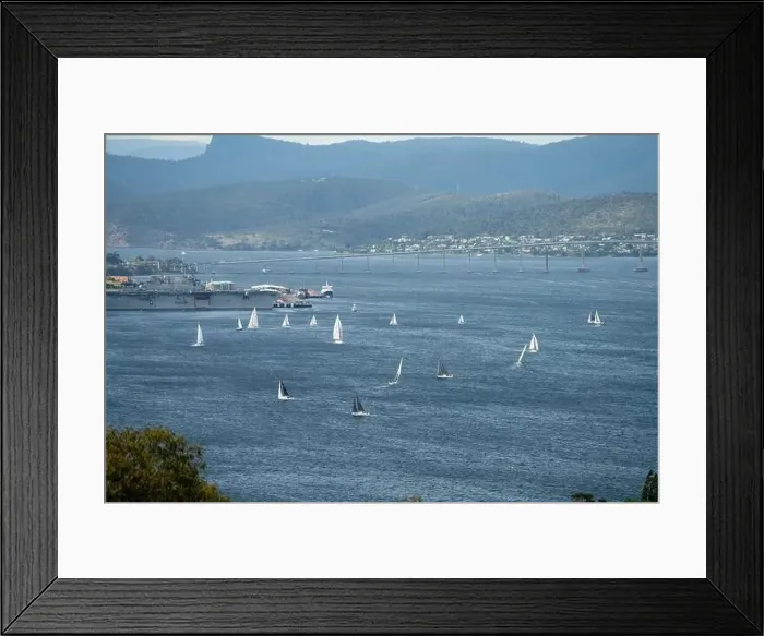 Framed Print : racing yachts on the river derwent in hobart tasmania Framed Print : racing yachts on the river derwent in hobart tasmania
