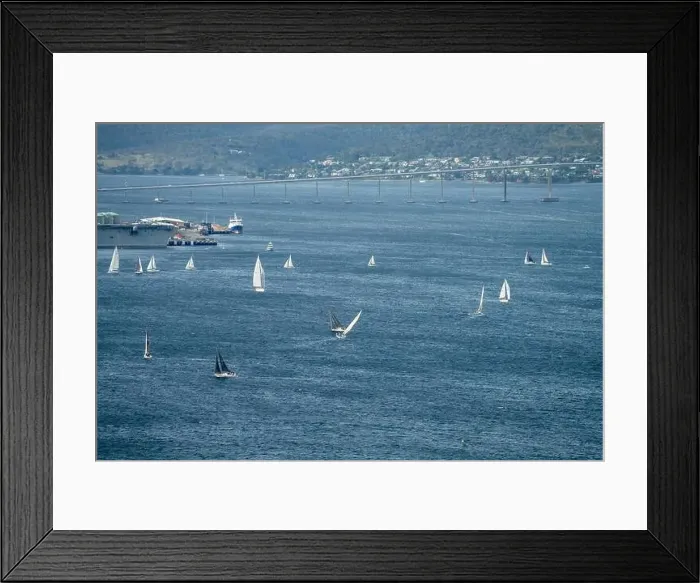 Framed Print : racing yachts on the river derwent in hobart tasmania Framed Print : racing yachts on the river derwent in hobart tasmania