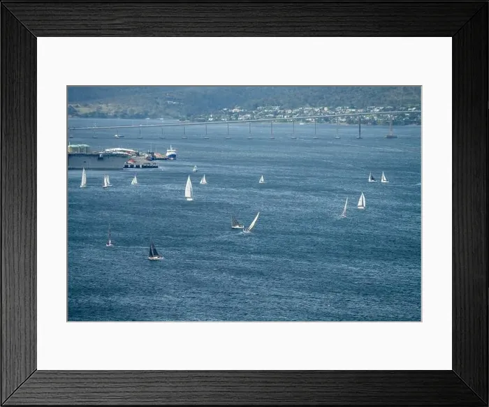 Framed Print : racing yachts on the river derwent in hobart tasmania Framed Print : racing yachts on the river derwent in hobart tasmania