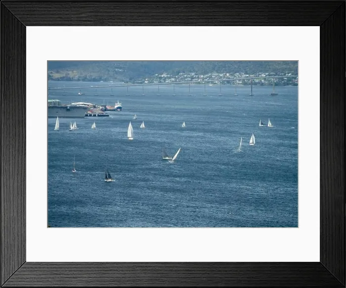 Framed Print : racing yachts on the river derwent in hobart tasmania Framed Print : racing yachts on the river derwent in hobart tasmania