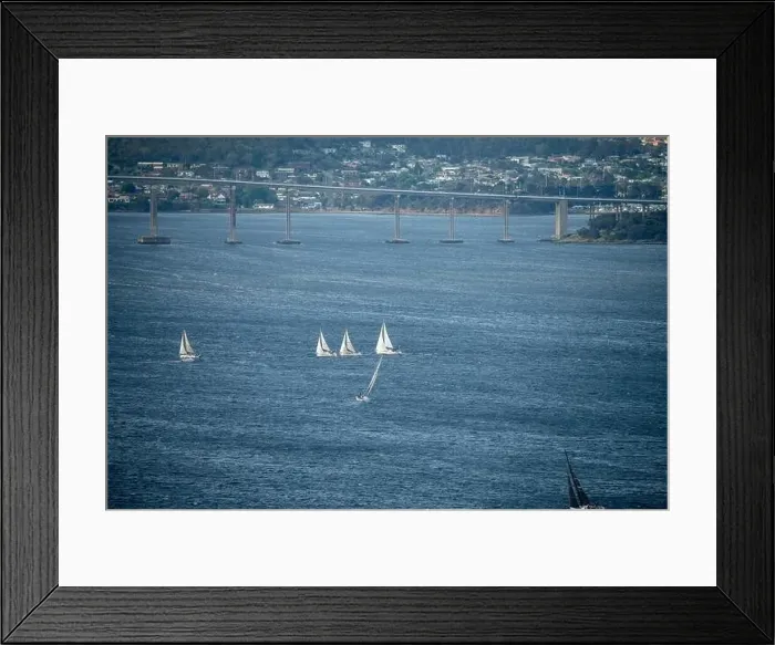 Framed Print : racing yachts on the river derwent in hobart tasmania Framed Print : racing yachts on the river derwent in hobart tasmania