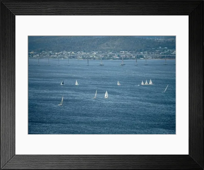 Framed Print : racing yachts on the river derwent in hobart tasmania Framed Print : racing yachts on the river derwent in hobart tasmania