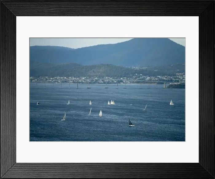 Framed Print : racing yachts on the river derwent in hobart tasmania Framed Print : racing yachts on the river derwent in hobart tasmania
