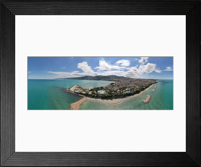 Framed Print : Aerial view of Gerze, a charming town in the Black Sea region of Turkey Framed Print : Aerial view of Gerze, a charming town in the Black Sea region of Turkey