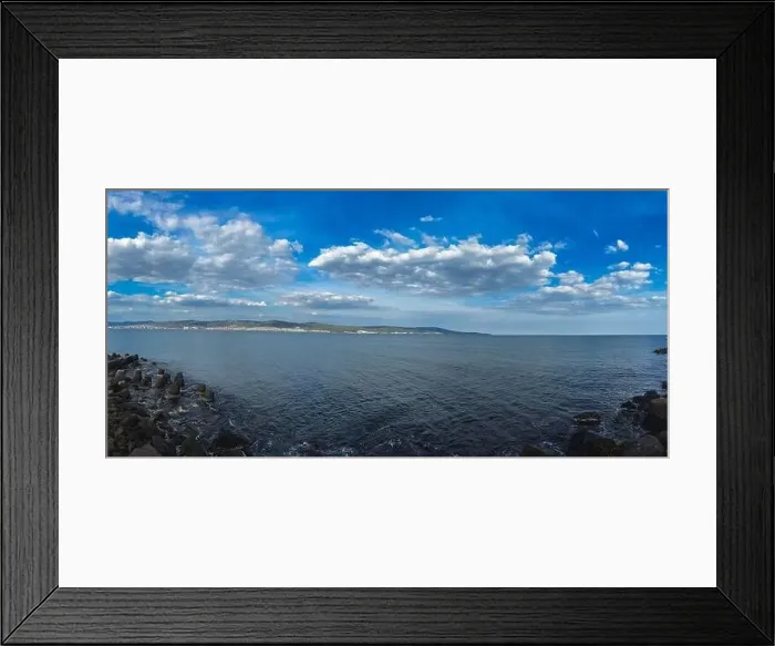 Framed Print : Sea panorama from the island of Nessebar on the coast Framed Print : Sea panorama from the island of Nessebar on the coast