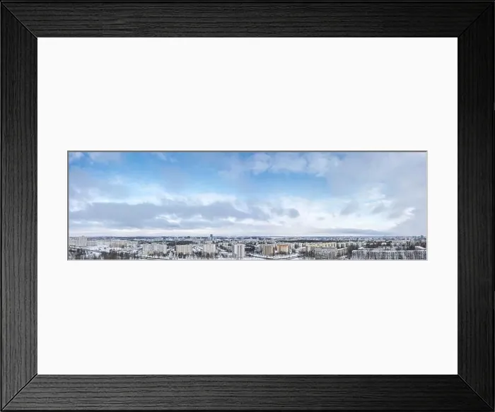 Framed Print : aerial panoramic landscape of Minsk city, Belarus during cold cloudy winter day Framed Print : aerial panoramic landscape of Minsk city, Belarus during cold cloudy winter day