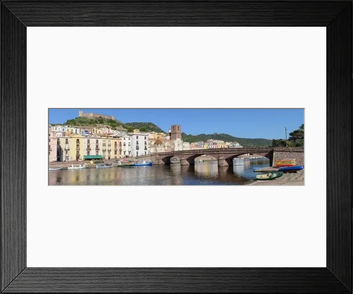 Framed Print : View at the village of Bosa on Sardinia in Italy Framed Print : View at the village of Bosa on Sardinia in Italy