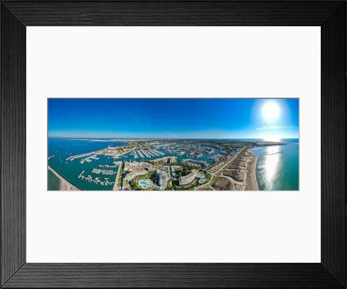 Framed Print : Aerial view of the impressive marina of Port Camargue. One of the most beautiful marina's in the French Mediterranean