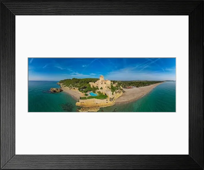 Framed Print : Mediterranean beach castle of Castell de Tamarit on the costa Brava in northern Spain