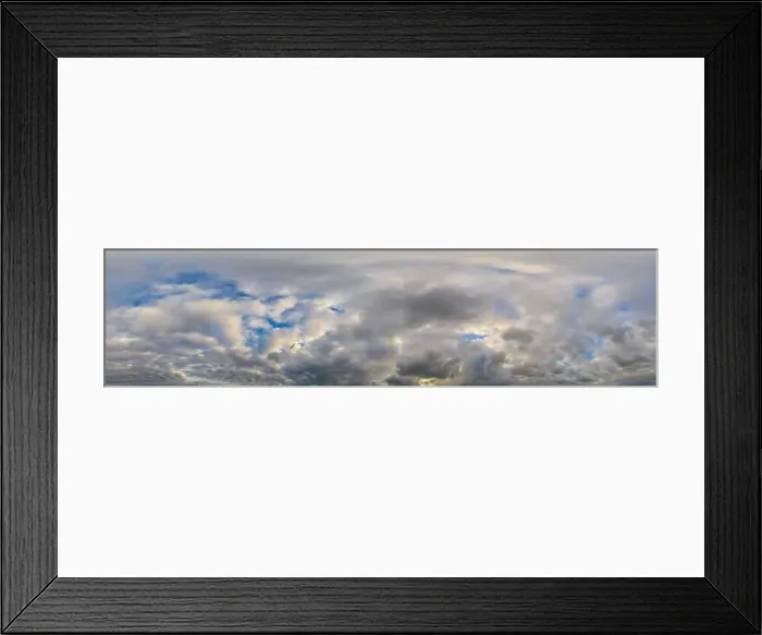 Framed Print : Dark blue sunset sky panorama with Cumulus clouds Framed Print : Dark blue sunset sky panorama with Cumulus clouds