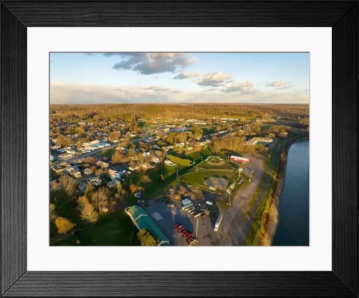 Framed Print : November 20, 2022 Afternoon fall, autumn aerial drone photo of the Hamlet of Lyons New York, USA Framed Print : November 20, 2022 Afternoon fall, autumn aerial drone photo of the Hamlet of Lyons New York, USA
