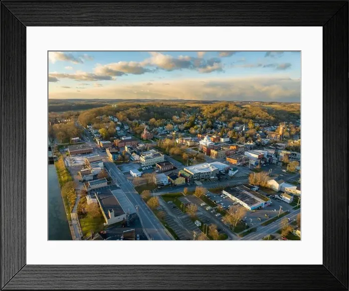 Framed Print : November 20, 2022 Afternoon fall, autumn aerial drone photo of the Hamlet of Lyons New York, USA Framed Print : November 20, 2022 Afternoon fall, autumn aerial drone photo of the Hamlet of Lyons New York, USA