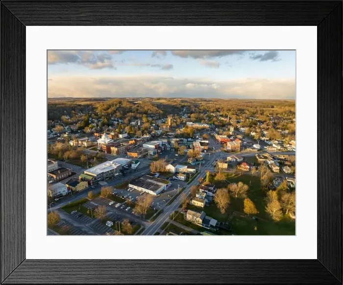 Framed Print : November 20, 2022 Afternoon fall, autumn aerial drone photo of the Hamlet of Lyons New York, USA Framed Print : November 20, 2022 Afternoon fall, autumn aerial drone photo of the Hamlet of Lyons New York, USA