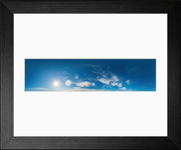 Framed Print : Blue sky panorama with Cirrus clouds