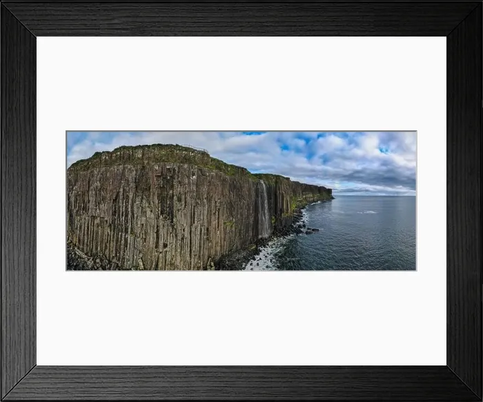 Framed Print : Aerial panoramic view of Kilt Rock & Mealt Falls on the coast of the isle of Skye in Scotland Framed Print : Aerial panoramic view of Kilt Rock & Mealt Falls on the coast of the isle of Skye in Scotland