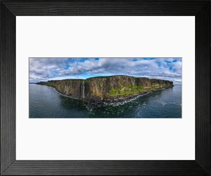 Framed Print : Aerial panoramic view of Kilt Rock & Mealt Falls on the coast of the isle of Skye in Scotland Framed Print : Aerial panoramic view of Kilt Rock & Mealt Falls on the coast of the isle of Skye in Scotland
