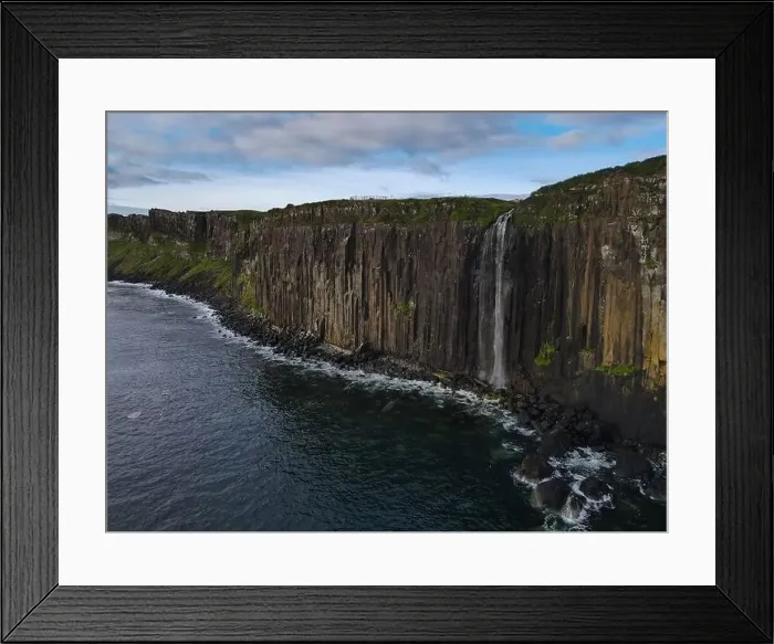 Framed Print : Aerial panoramic view of Kilt Rock & Mealt Falls on the coast of the isle of Skye in Scotland Framed Print : Aerial panoramic view of Kilt Rock & Mealt Falls on the coast of the isle of Skye in Scotland