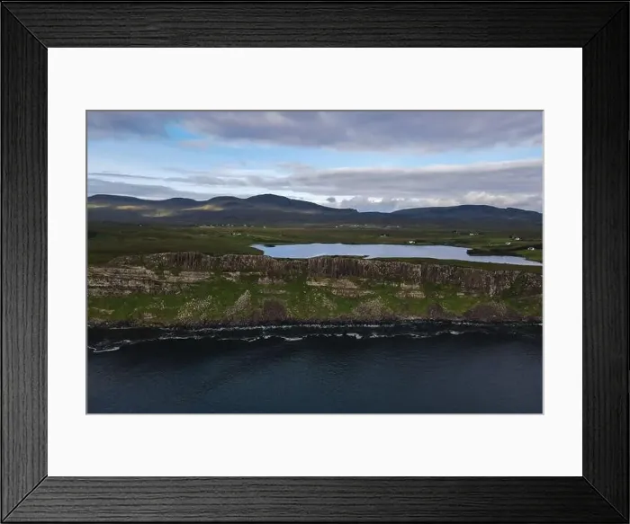 Framed Print : Aerial panoramic view of Kilt Rock & Mealt Falls on the coast of the isle of Skye in Scotland Framed Print : Aerial panoramic view of Kilt Rock & Mealt Falls on the coast of the isle of Skye in Scotland