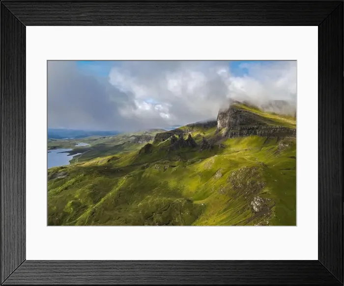 Framed Print : Aerial panoramic view of the scotish highlands Isle of Skye in northern Scotland Hebrides Islands Framed Print : Aerial panoramic view of the scotish highlands Isle of Skye in northern Scotland Hebrides Islands
