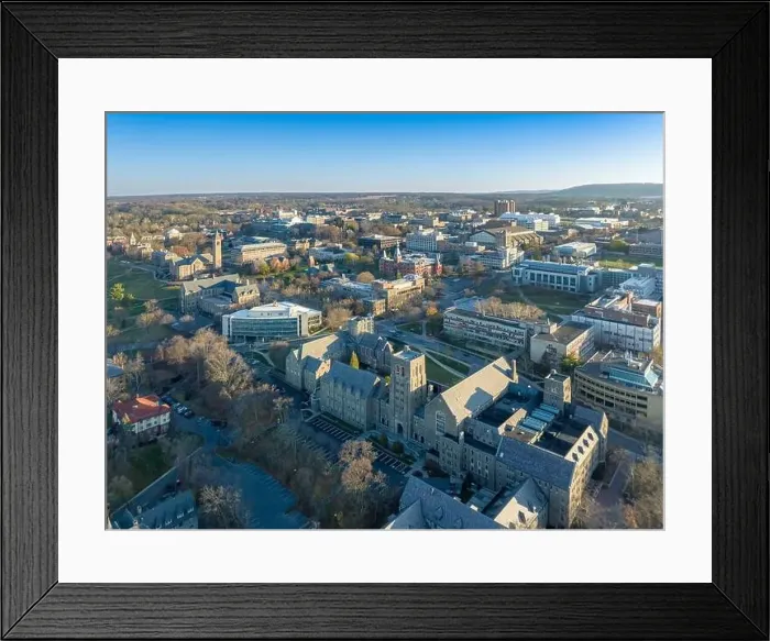 Framed Print : 11-19-2022, Early morning aerial autumn image of the area surrounding the City of Ithaca, NY, USA Framed Print : 11-19-2022, Early morning aerial autumn image of the area surrounding the City of Ithaca, NY, USA