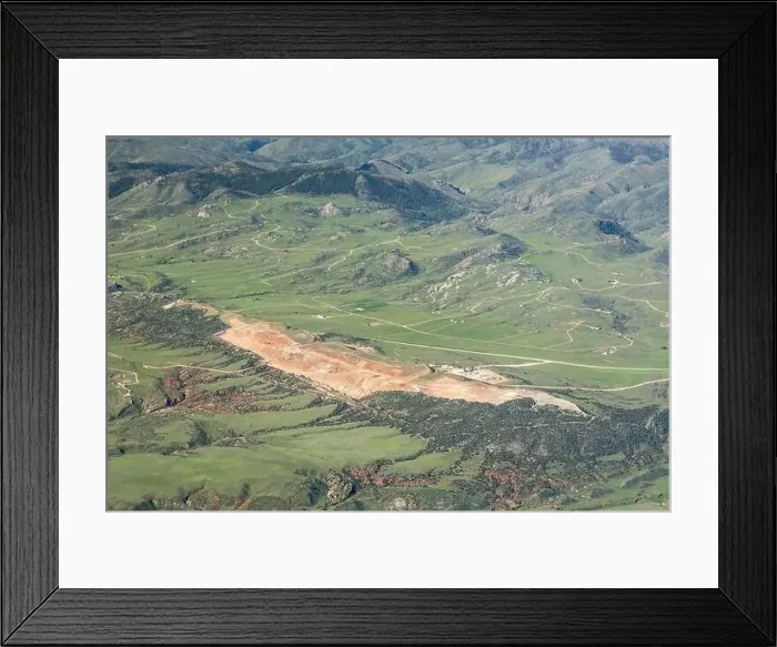 Framed Print : Aerial View of Rock Quarry Near Livermore, Colorado, USA Framed Print : Aerial View of Rock Quarry Near Livermore, Colorado, USA