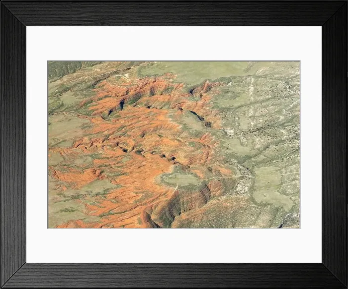 Framed Print : Aerial view of Red Rock Formations Framed Print : Aerial view of Red Rock Formations