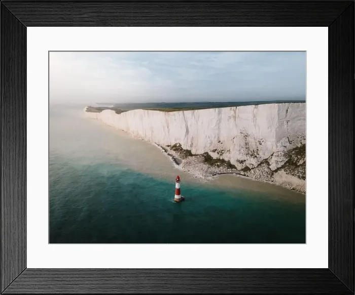 Framed Print : Drone photo of Beachy Head Lighthouse near Eastbourne and Seaford in Southern United Kingdom coastline Framed Print : Drone photo of Beachy Head Lighthouse near Eastbourne and Seaford in Southern United Kingdom coastline
