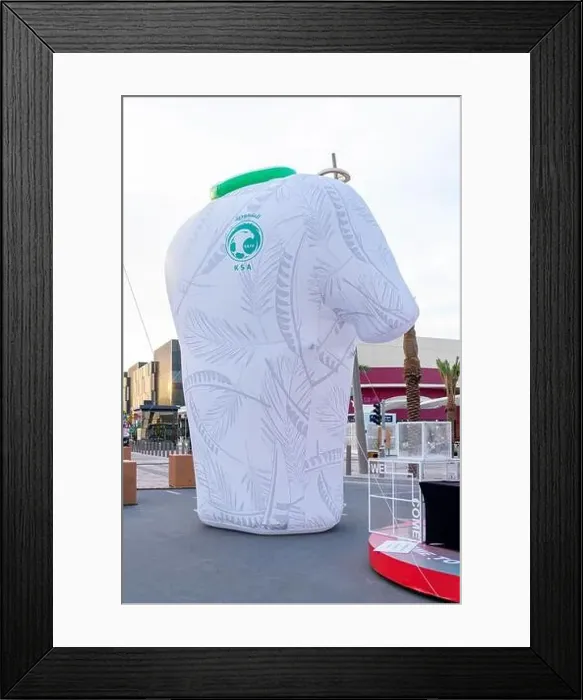 Framed Print : Saudi Falcon club Jersey installed in Lusail boulevard. Lusail Plaza 4 Tower Framed Print : Saudi Falcon club Jersey installed in Lusail boulevard. Lusail Plaza 4 Tower