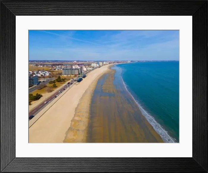 Framed Print : Revere Beach aerial view and historic coastal area in spring in city of Revere near Boston, Massachusetts MA, USA Framed Print : Revere Beach aerial view and historic coastal area in spring in city of Revere near Boston, Massachusetts MA, USA