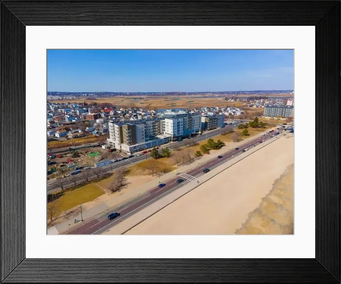Framed Print : Revere Beach aerial view and historic coastal area in spring in city of Revere near Boston, Massachusetts MA, USA Framed Print : Revere Beach aerial view and historic coastal area in spring in city of Revere near Boston, Massachusetts MA, USA