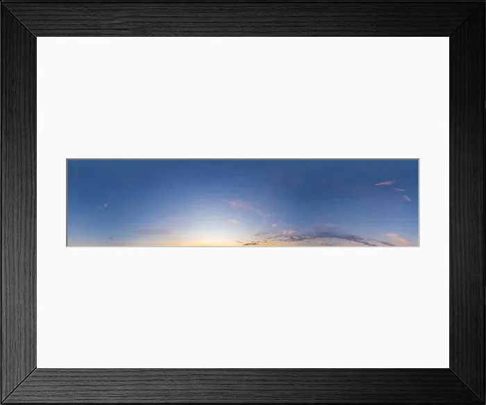 Framed Print : Dark blue sunset sky panorama with pink Cirrus clouds Framed Print : Dark blue sunset sky panorama with pink Cirrus clouds